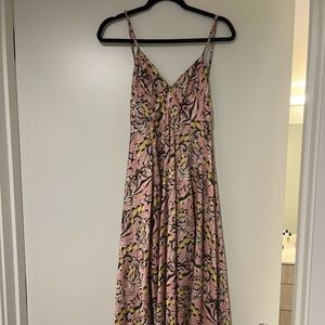 Alexis Gaiana pink/yellow silky dress size XS